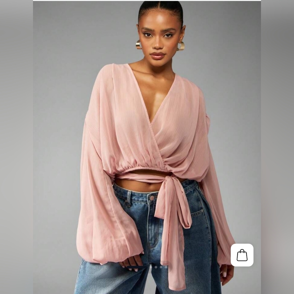 Missguided + Blush Wrap Blouse